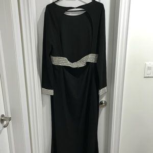 Backless Beaded Black Maxi